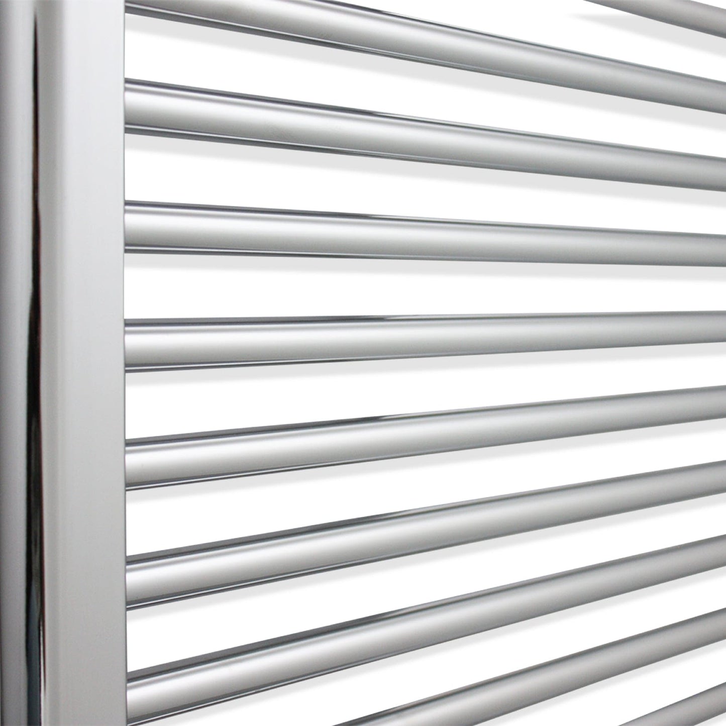 500mm Wide 800mm High Curved Chrome Heated Towel Rail