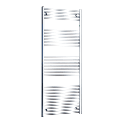 Without Valves 550 mm Wide 1600mm High Flat Chrome Heated Towel Radiator
