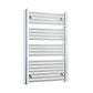 Without Valves 550mm Wide 1000mm High Flat Chrome Heated Towel Radiator