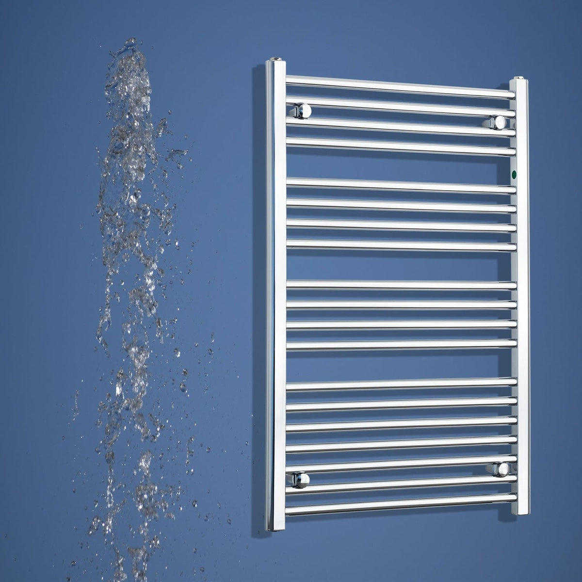 550mm Wide 1000mm High Flat Chrome Heated Towel Radiator