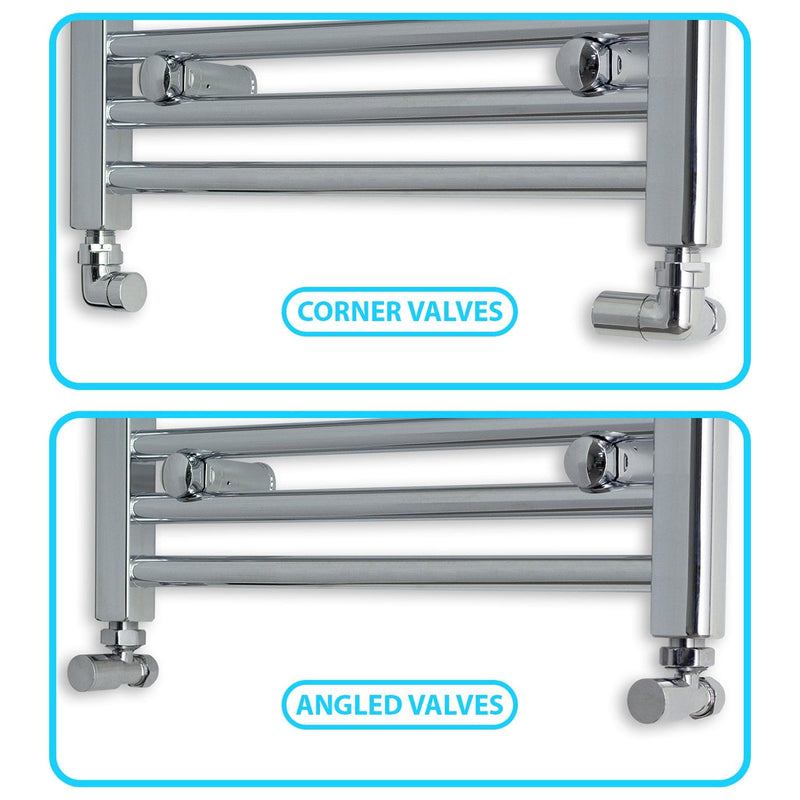 550mm Wide 1200mm High Flat Chrome Heated Towel Rail Radiator HTR