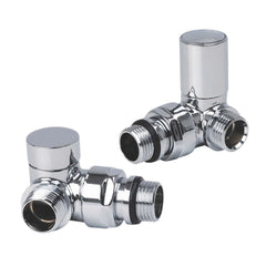 With Corner Valves 550mm Wide 1200mm High Flat Chrome Heated Towel Rail Radiator HTR
