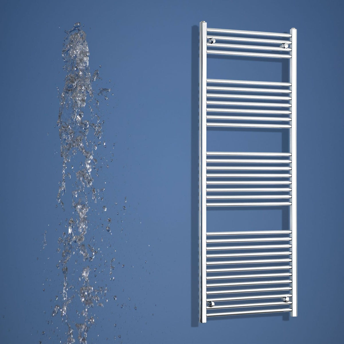 550mm Wide 1800mm High Heated Straight Towel Radiator Chrome