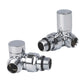 With Corner Valves 550mm Wide 1800mm High Heated Straight Towel Radiator Chrome