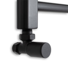 550mm Wide 800mm High Flat Black Heated Towel Rail Radiator