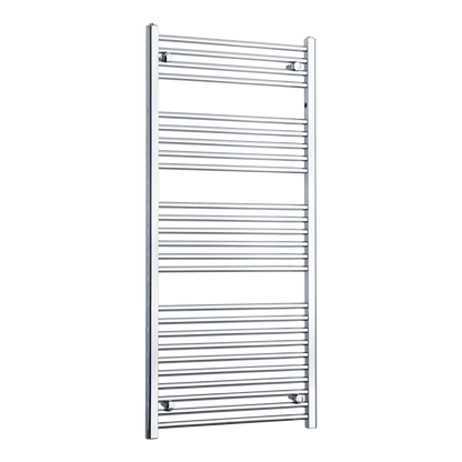 Without Valves 550mm Wide x 1400mm High Heated Straight Towel Rail Chrome