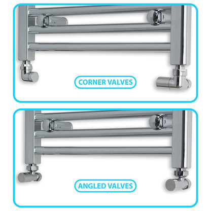 600 x 1000 Chrome Dual Fuel Flat Heated Towel Rail