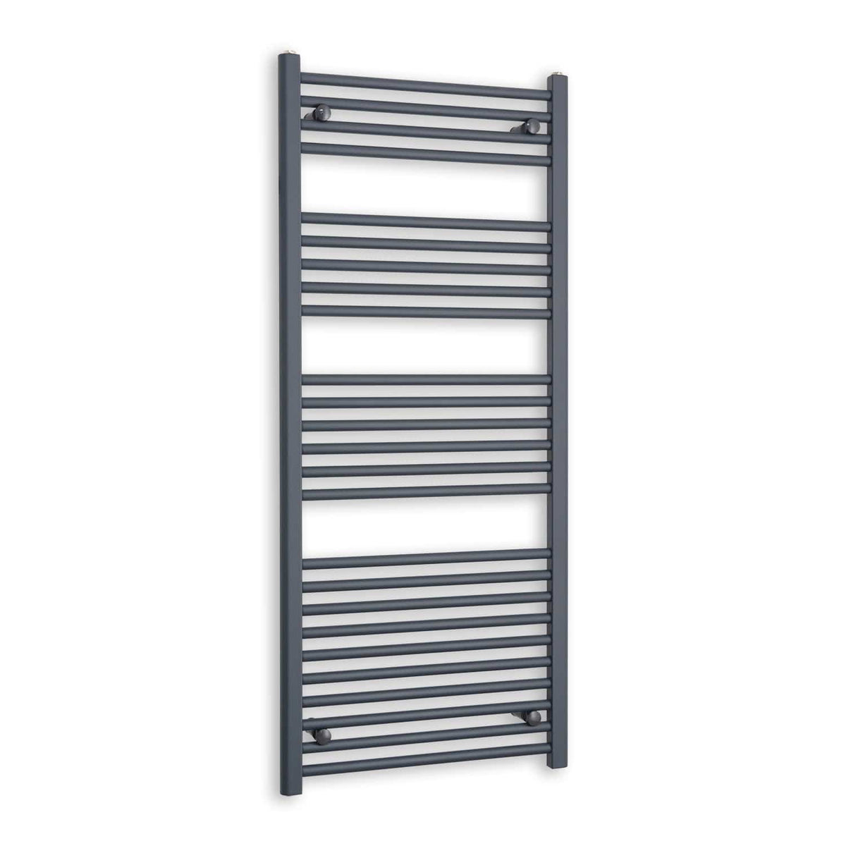 Matt Black Heated Towel Rail Dimensions - 1350mm Pipe Centre, 1400mm Overall Width