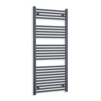 Matt Black Heated Towel Rail Dimensions - 1350mm Pipe Centre, 1400mm Overall Width