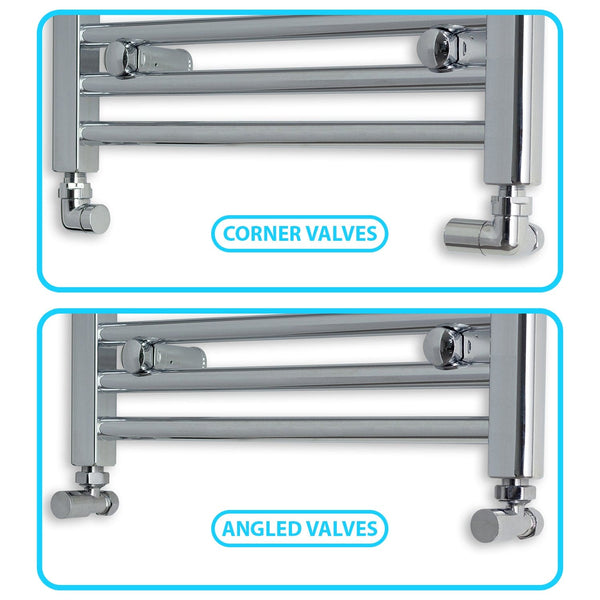 600 x 1600 Chrome Dual Fuel Flat Heated Towel Rail