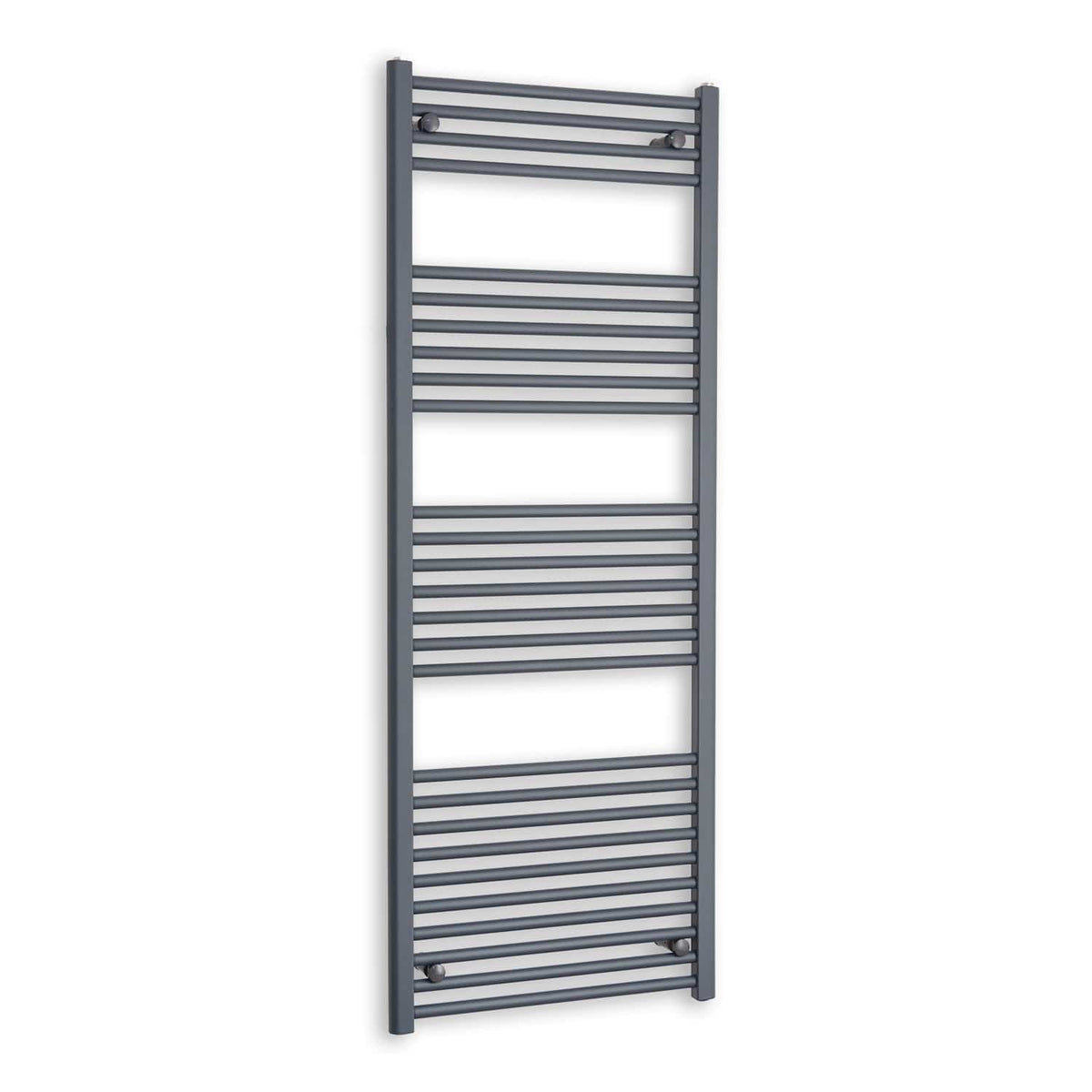 Matt Black Heated Towel Rail Dimensions - 1550mm Pipe Centre, 1600mm Overall Width