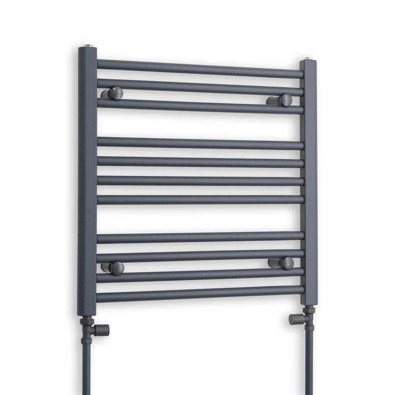 600 x 600 Flat Anthracite Sand Grey Heated Towel Rail