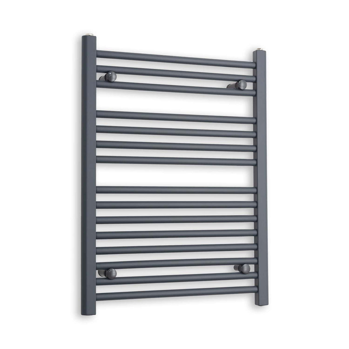 Matt Black Heated Towel Rail Dimensions - 750mm Pipe Centre, 800mm Overall Width