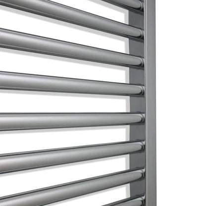 650mm Wide 1200mm High Flat Chrome Heated Towel Rail