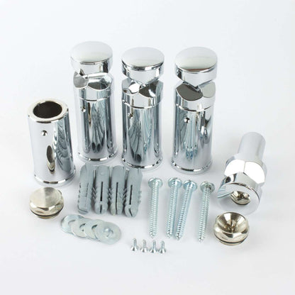 650mm Wide 1200mm High Flat Chrome Heated Towel Rail