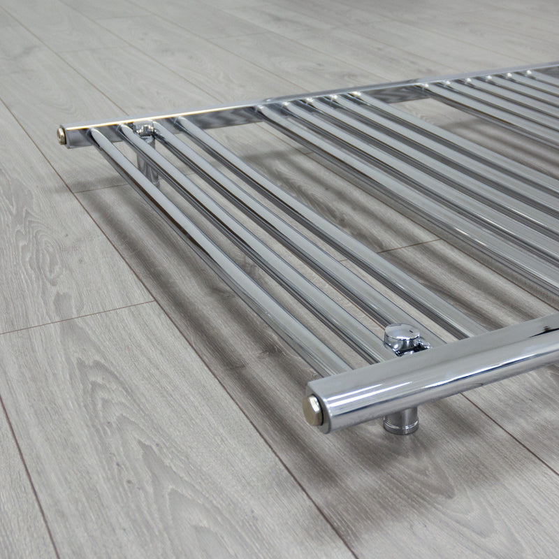 650mm Wide 1800mm High Flat Chrome Heated Towel Radiator