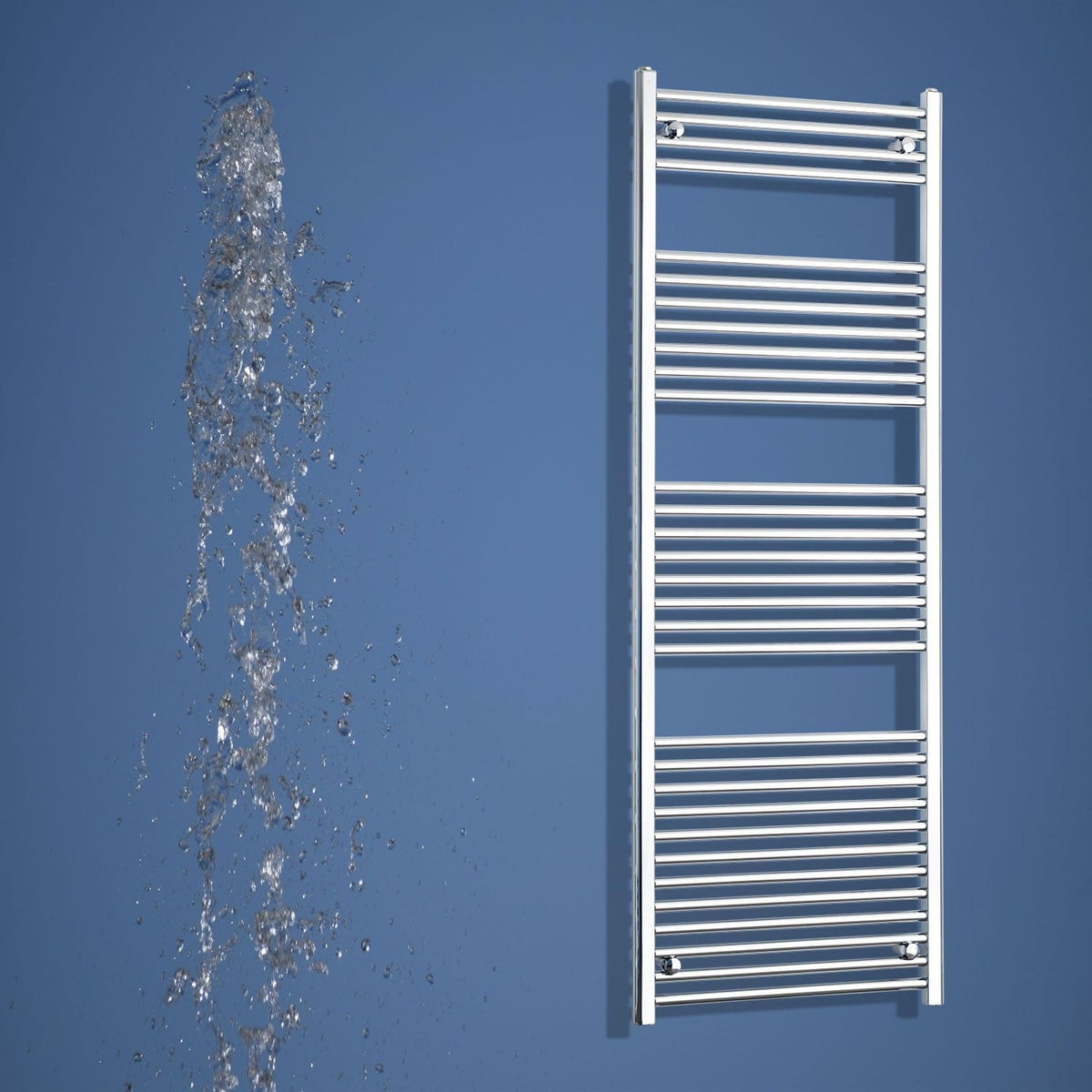 650mm Wide 1800mm High Flat Chrome Heated Towel Radiator
