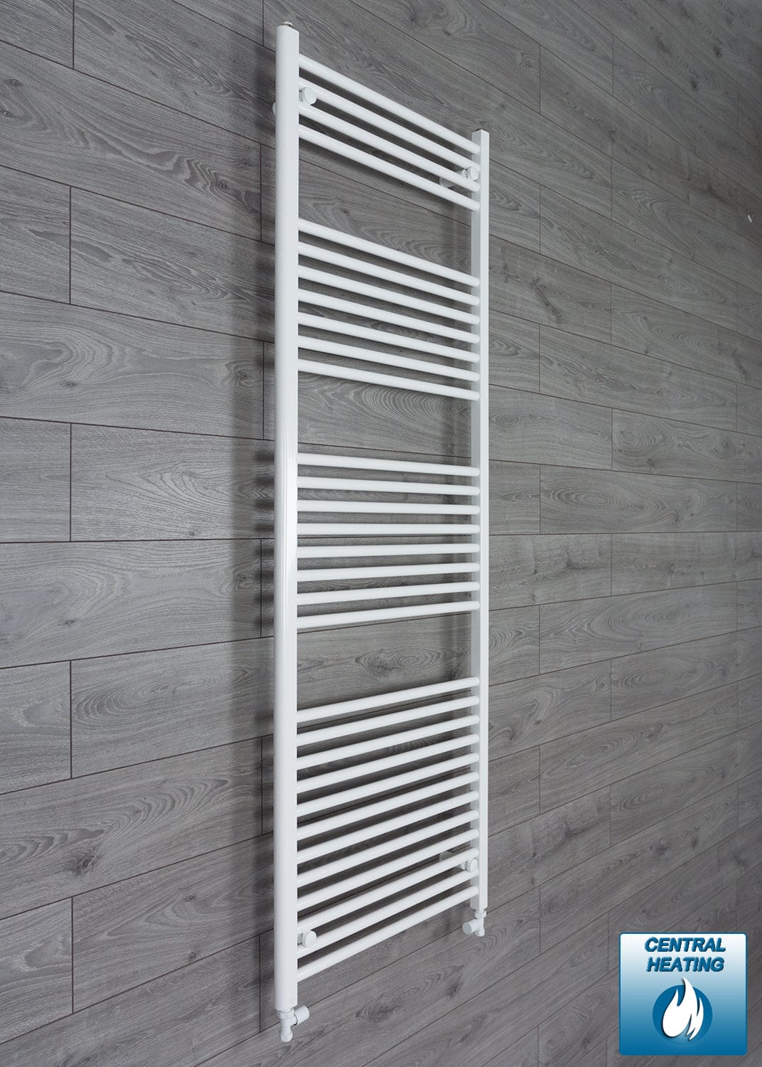 With Straight Valve 650mm Wide 1800mm High Flat White Heated Towel Rail Radiator