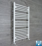 With Angled Valve 700 W x 1000 H Flat White Heated Towel Rail Radiator HTR