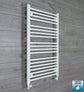 With Straight Valve 700 W x 1000 H Flat White Heated Towel Rail Radiator HTR