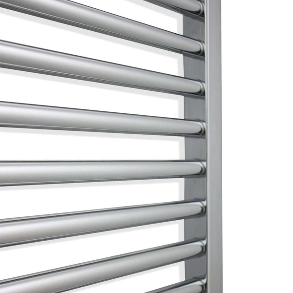 700mm Wide 1300mm High Flat Chrome Heated Towel Rail