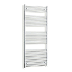 With Straight Valve 700mm Wide 1700mm High Curved Chrome Heated Towel Rail HTR