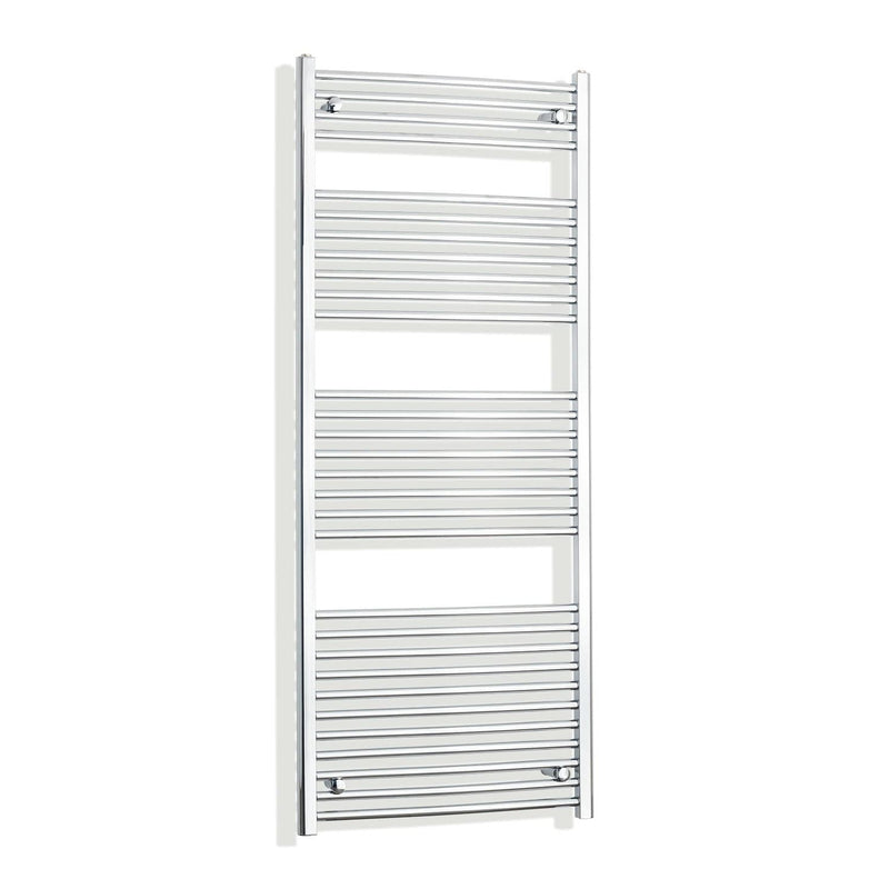 With Straight Valve 700mm Wide 1700mm High Curved Chrome Heated Towel Rail HTR