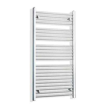 Without Valves 750mm Wide 1200mm High Flat Chrome Heated Towel Rail HTR