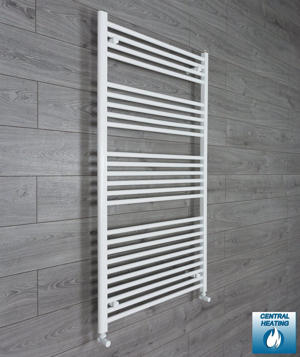 750mm Wide 1400mm High Flat White Heated Towel Rail Radiator