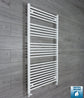 With Straight Valve 750mm Wide 1400mm High Flat White Heated Towel Rail Radiator