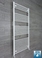 With Angled Valve 750mm Wide 1600mm High Flat White Heated Towel Rail Radiator