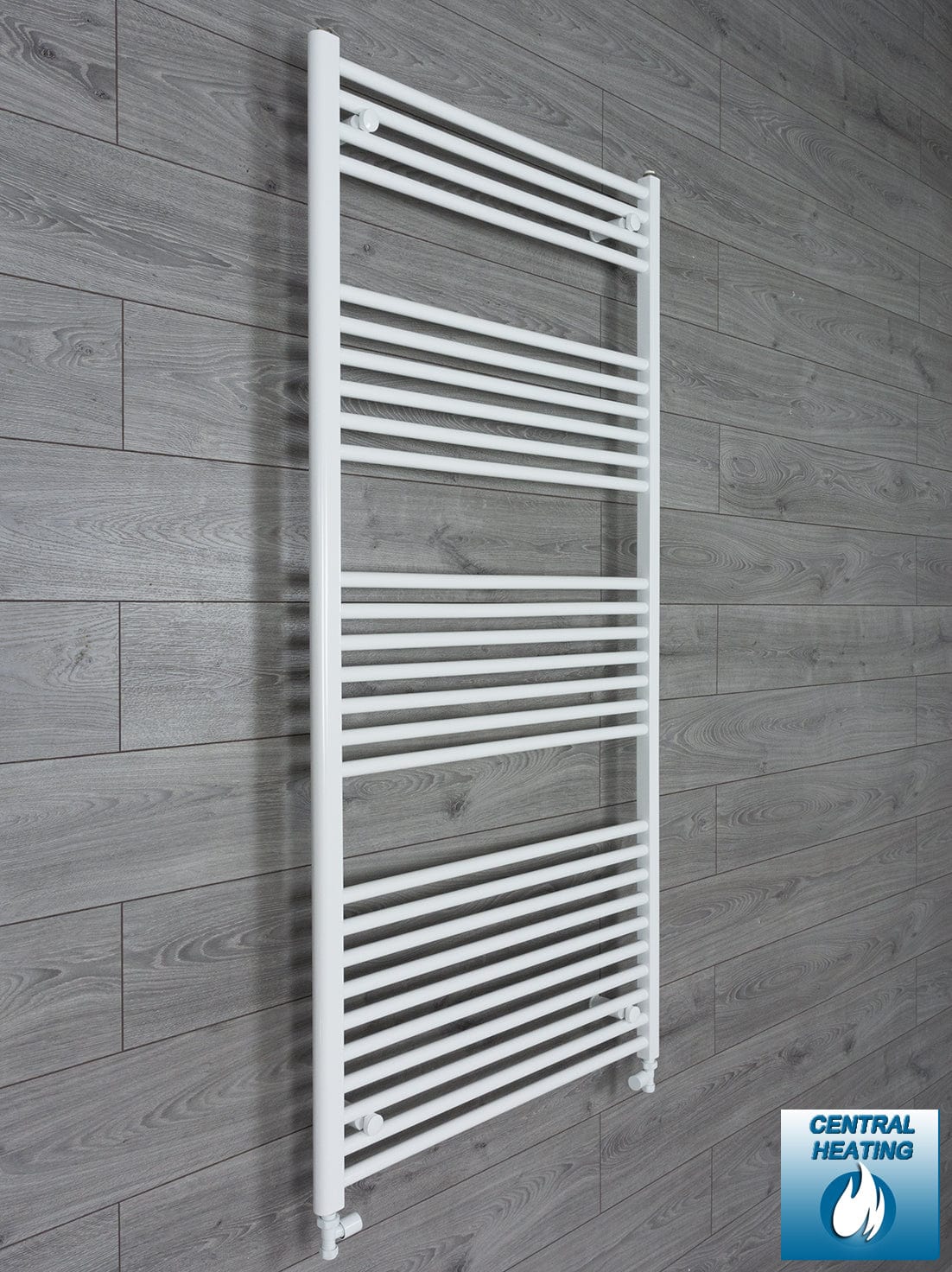 With Straight Valve 750mm Wide 1600mm High Flat White Heated Towel Rail Radiator