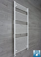 With Straight Valve 750mm Wide 1800mm High Flat White Heated Towel Rail Radiator