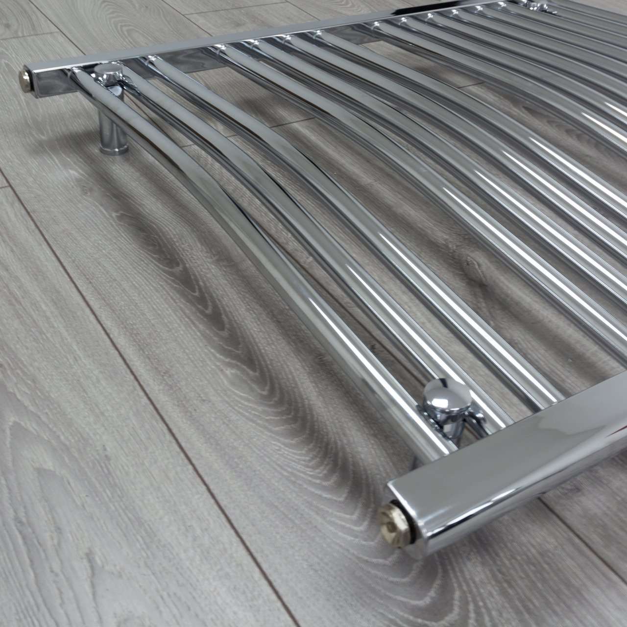 750mm Wide 600mm High Curved Chrome Heated Towel Rail HTR