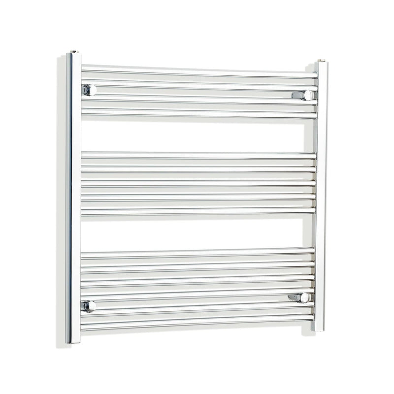 750mm Wide 800mm High Flat Chrome Heated Towel Rail Radiator