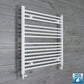 With Straight Valve 750mm Wide 800mm High Flat White Heated Towel Rail HTR