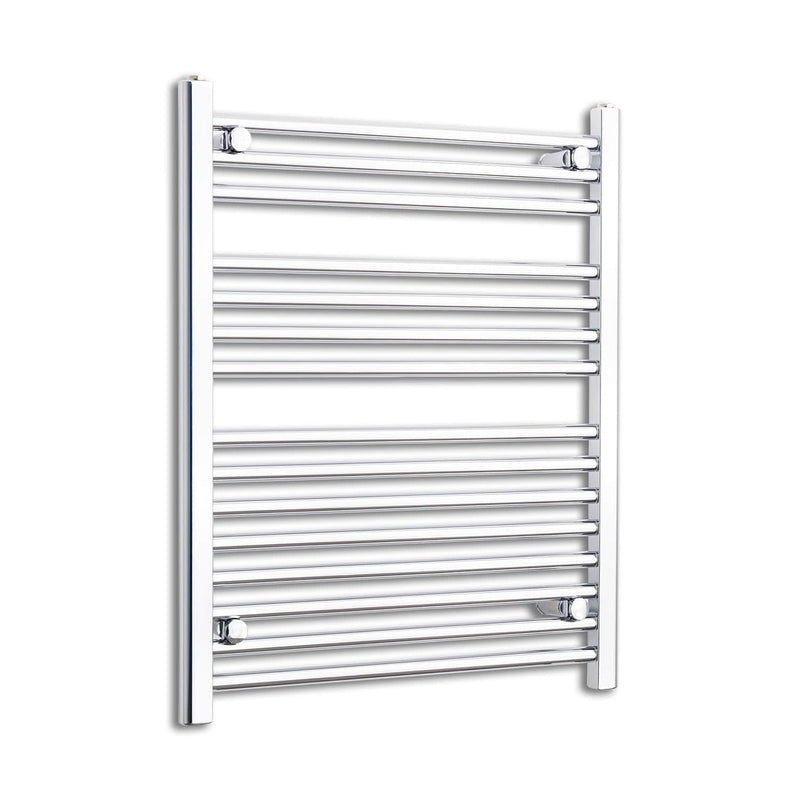 Without Valves 800 mm High x 550 mm Wide Heated Straight Towel Rail Chrome