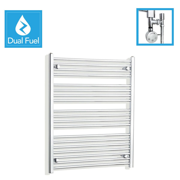 800 x 1000 Chrome Dual Fuel Flat Heated Towel Rail