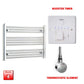 Thermostatic Element + Booster Timer 800 x 600 Flat Chrome Pre-Filled Electric Heated Towel Rail