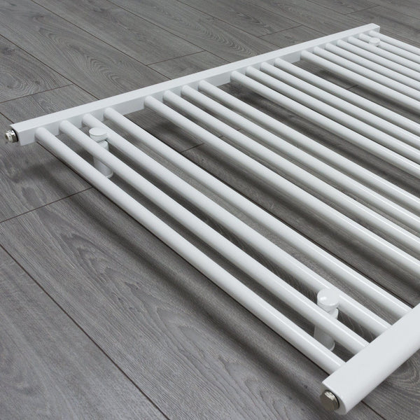 800mm Wide 1000mm High Flat White Heated Towel Rail Radiator