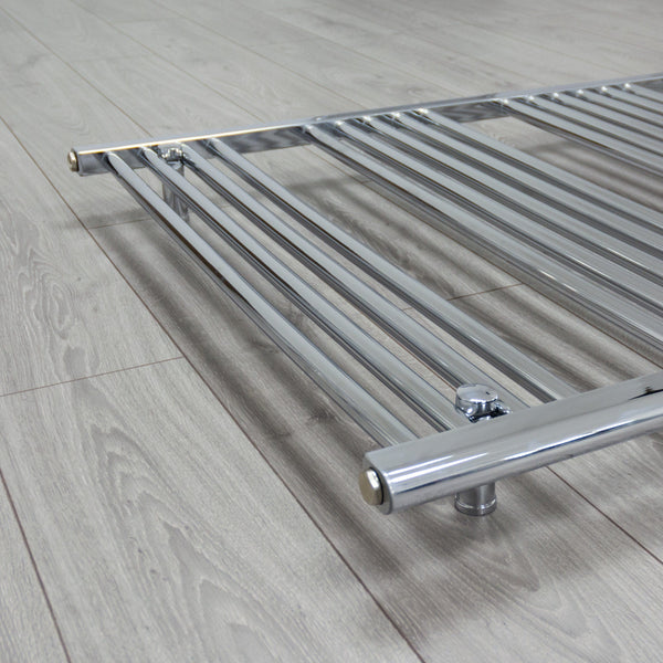 800mm Wide 400mm High Flat Chrome Heated Towel Rail Radiator