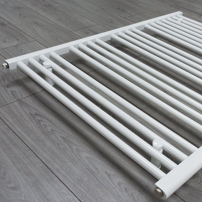 800mm Wide 400mm High Flat White Heated Towel Rail Radiator