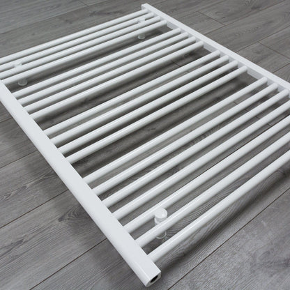 800mm Wide 400mm High Flat White Heated Towel Rail Radiator