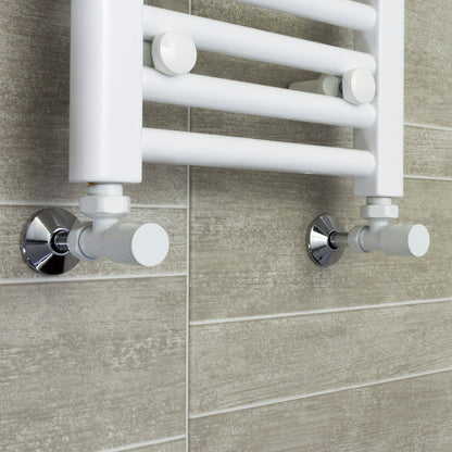 800mm Wide 400mm High Flat White Heated Towel Rail Radiator