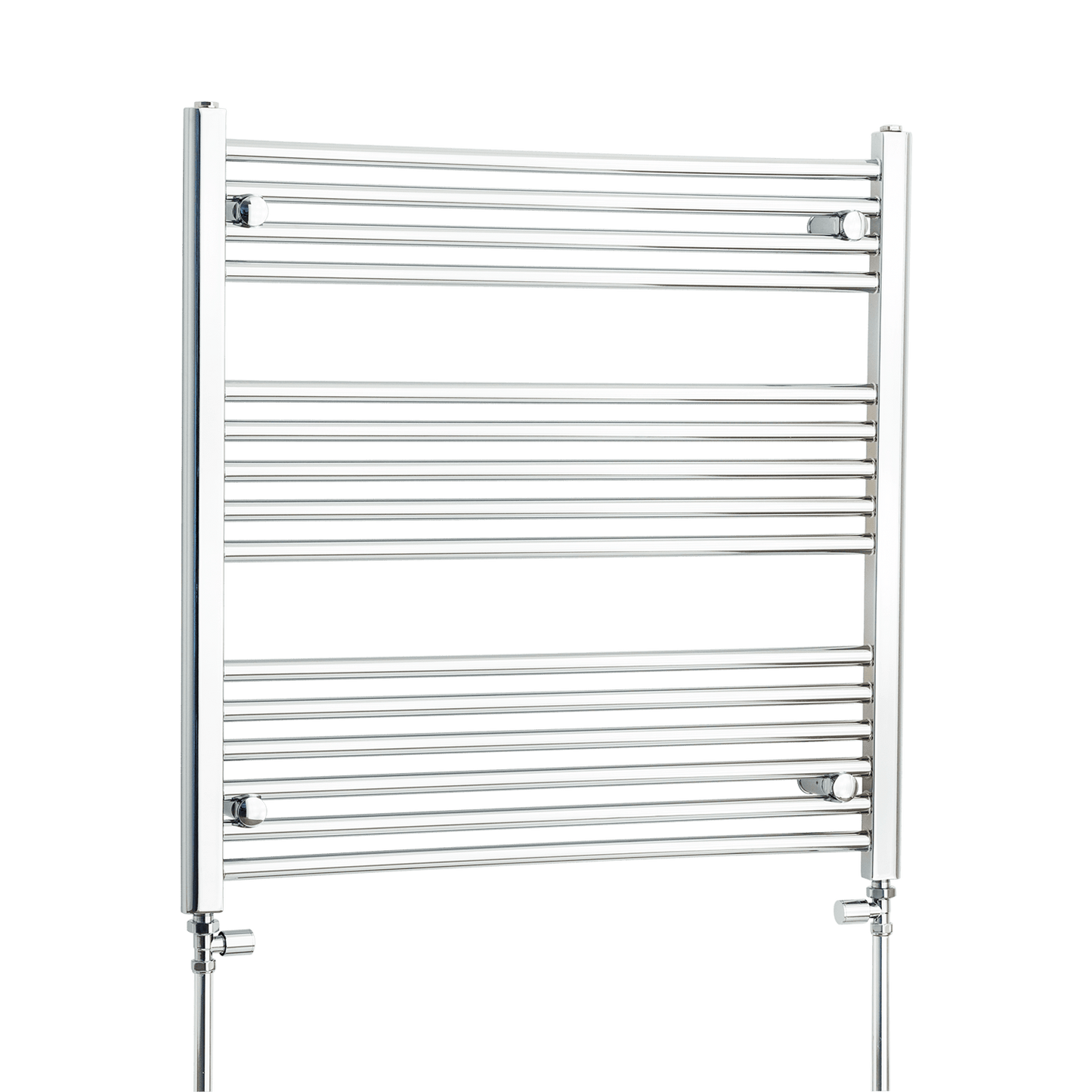 800mm Wide 800mm High Flat Chrome Heated Towel Rail Radiator