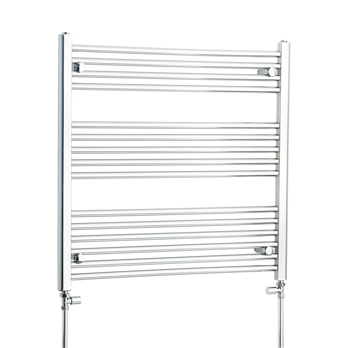 800mm Wide 800mm High Flat Chrome Heated Towel Rail Radiator