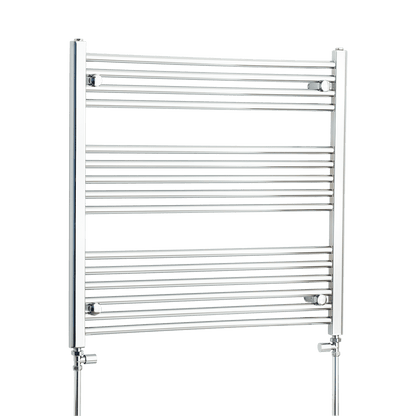 800mm Wide 800mm High Flat Chrome Heated Towel Rail Radiator