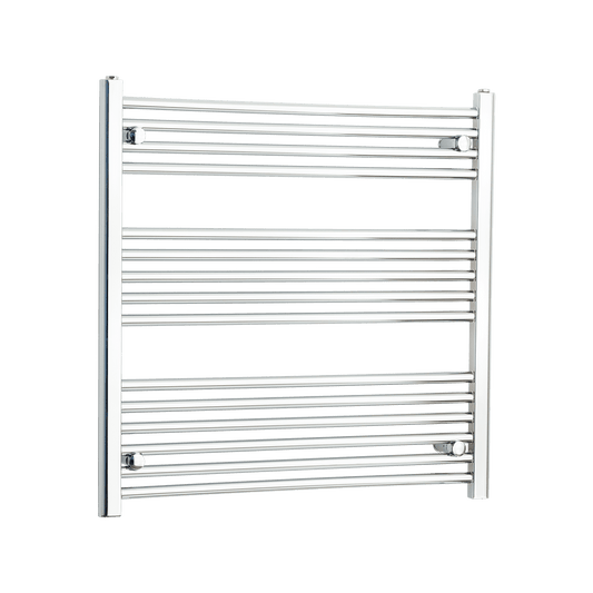 800mm Wide 800mm High Flat Chrome Heated Towel Rail Radiator