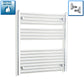With Angled Valve 800mm Wide 900mm High Flat Chrome Heated Towel Rail Radiator