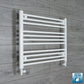 With Straight Valve 900mm Wide 600mm High Flat White Heated Towel Rail Radiator